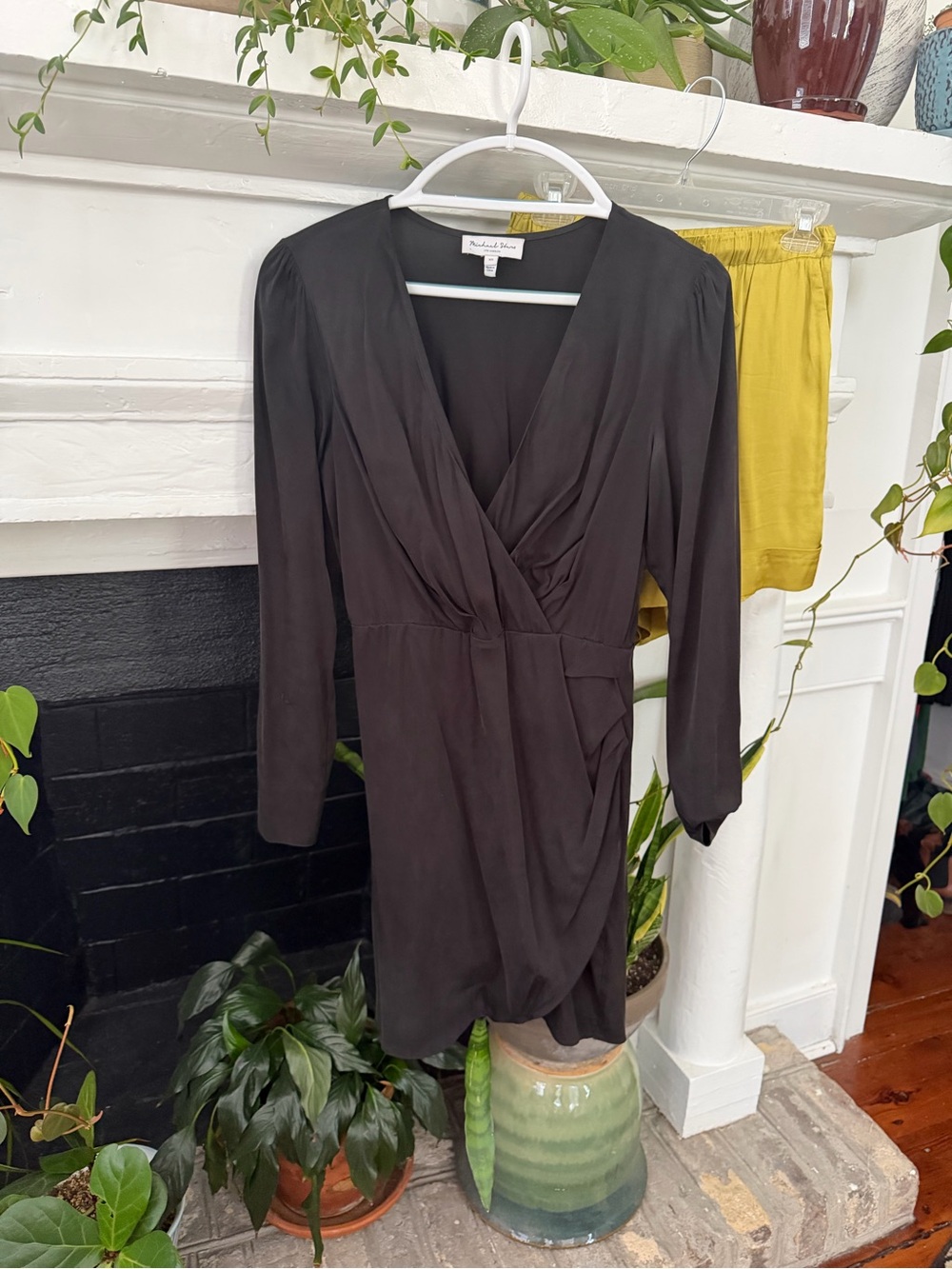 Michael Stars Designer black wrap dress